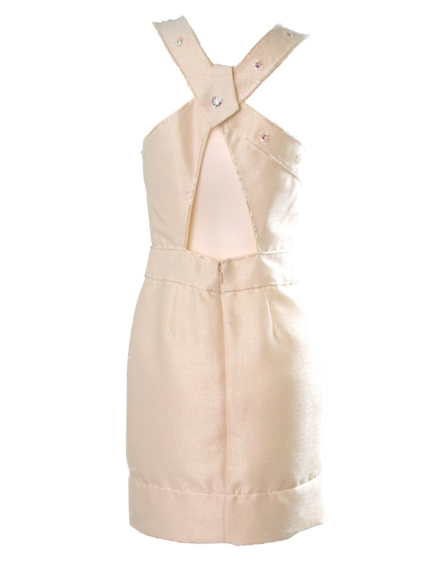 Jewelled back cut out mini dress