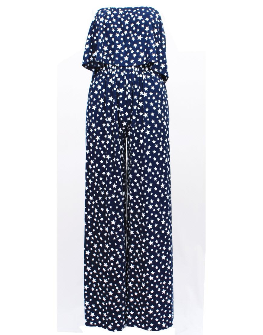Star print jumpsuit in Navy