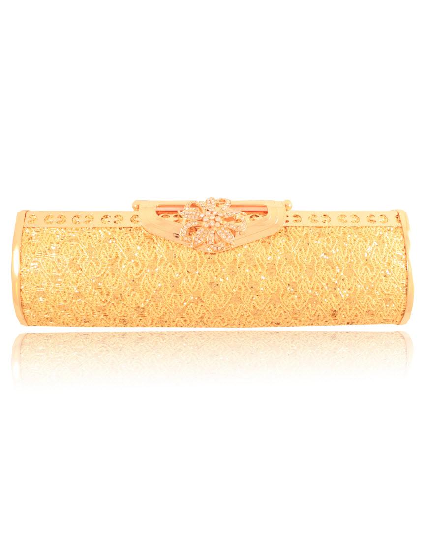 Jewelled gold clutch