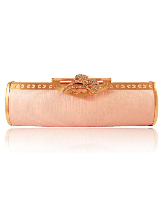Jewelled clutch in light pink