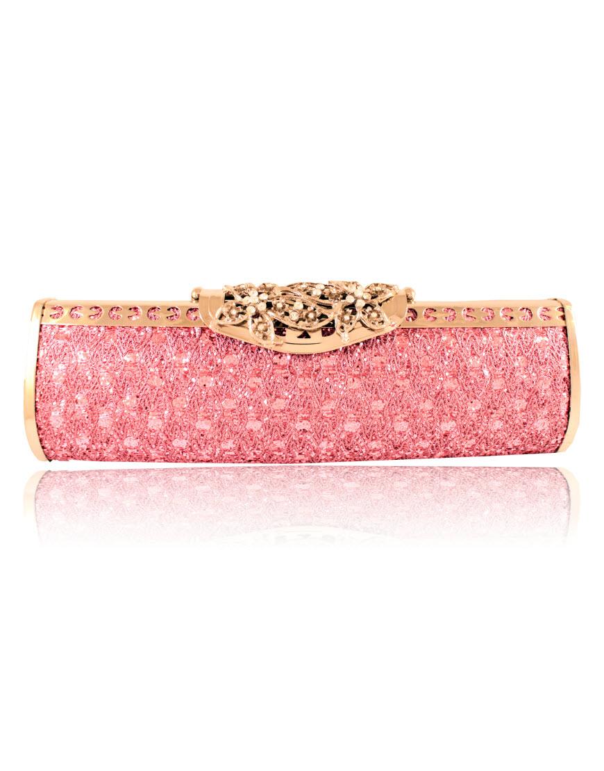 Jewelled clutch in purple
