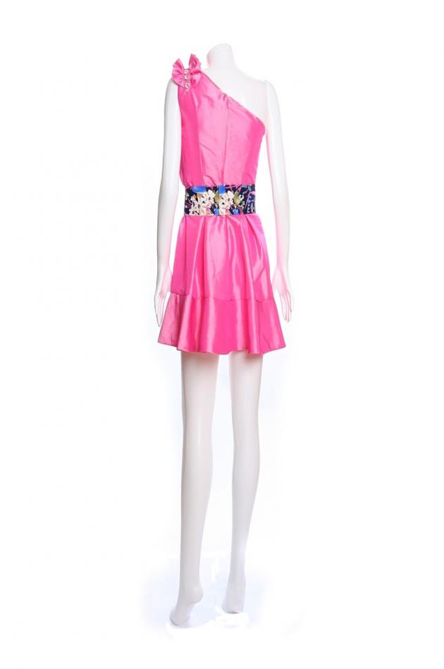 One Shoulder Embellished & Frilled Dress