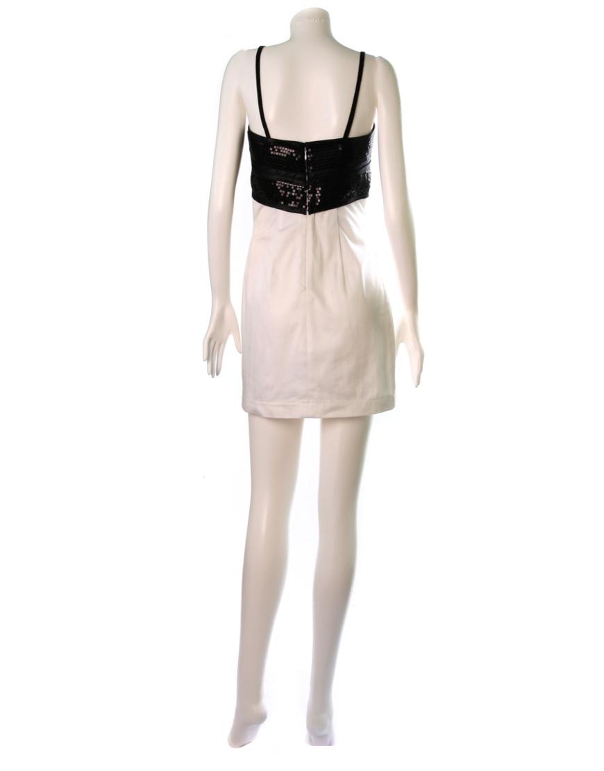 Sequin wrap over detail contrast dress