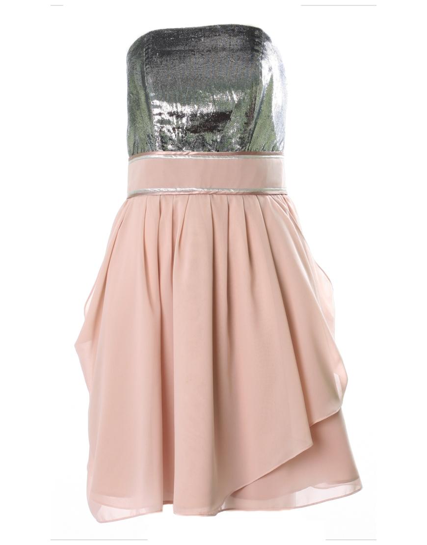 Metallic contrast mini dress