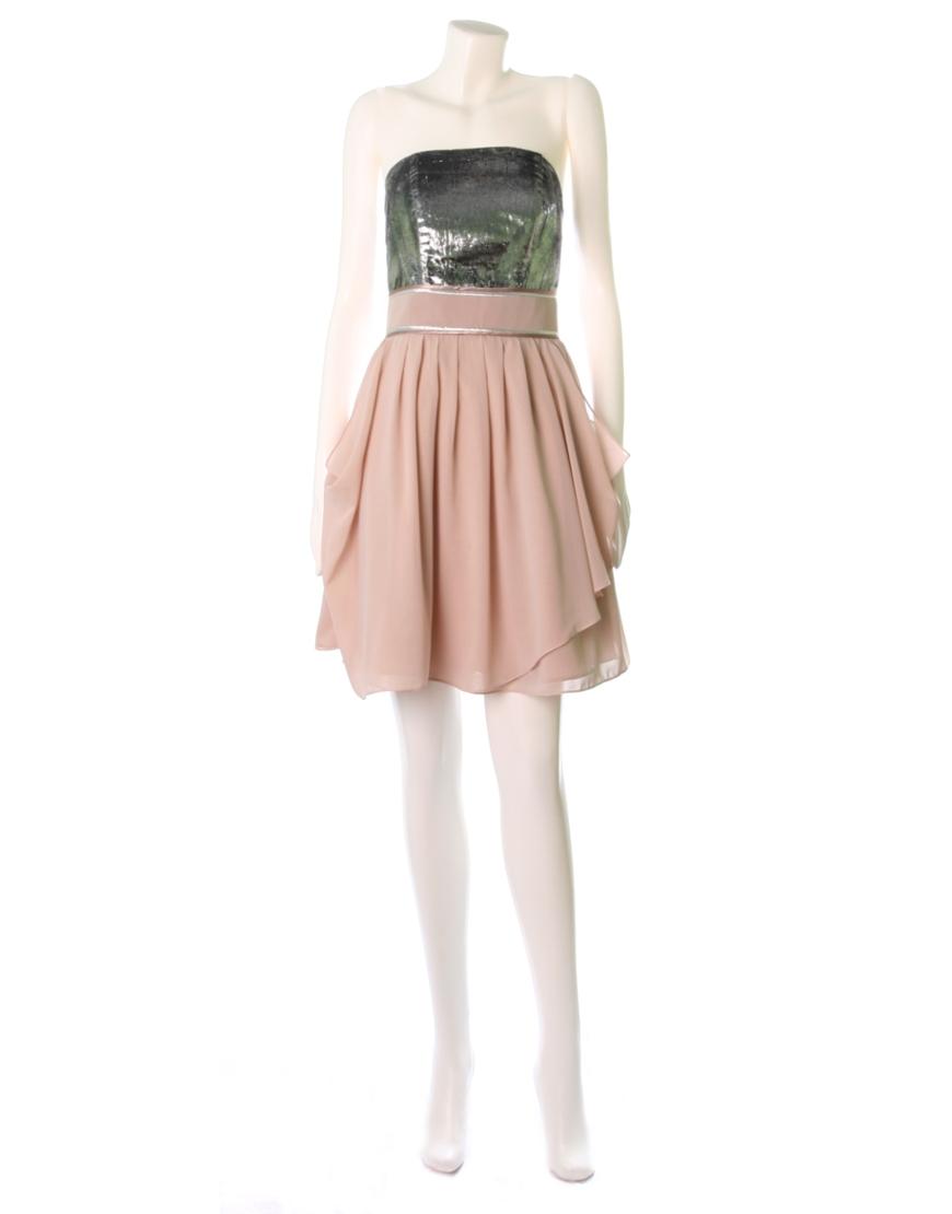 Metallic contrast mini dress