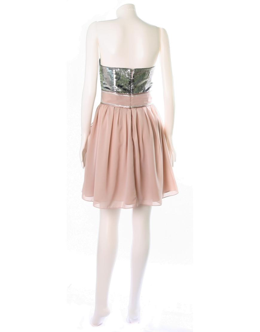 Metallic contrast mini dress