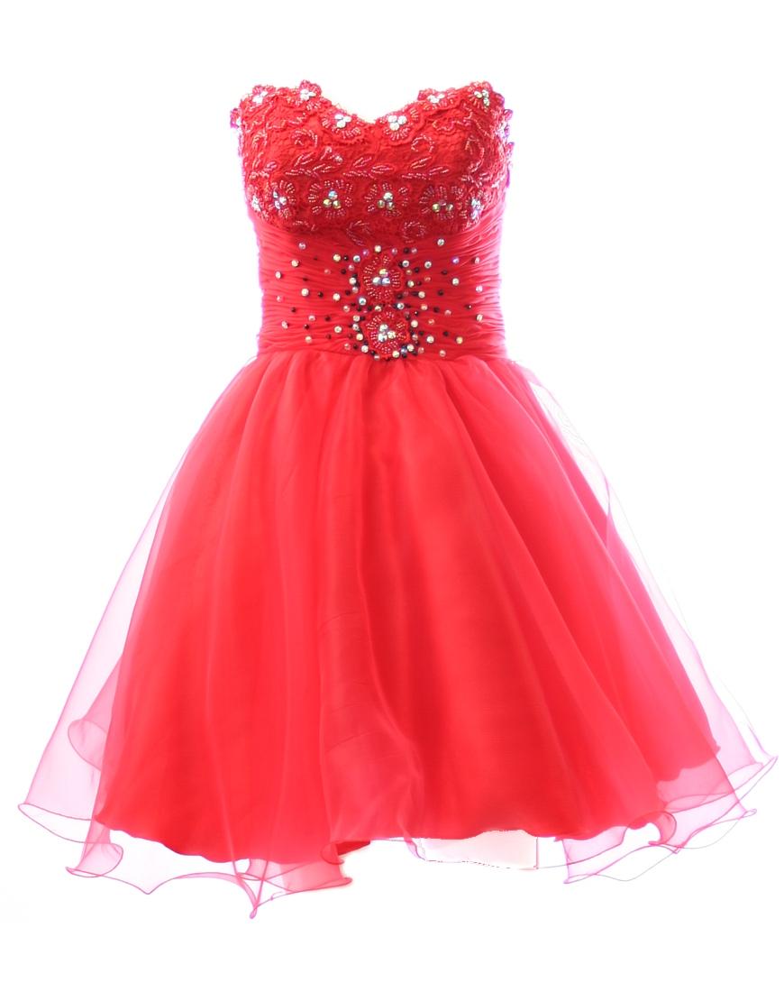 Lace overliad crystal & beads embellished prom dress