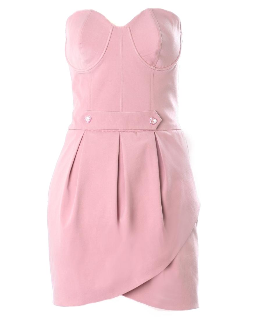 Corset wrapped over mini dress