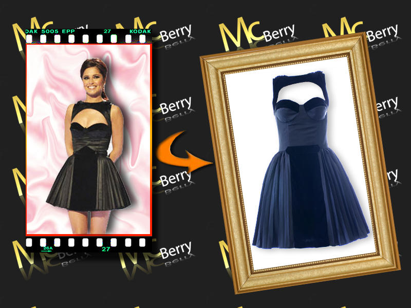 Velvet top cut-out pleated skirt dress