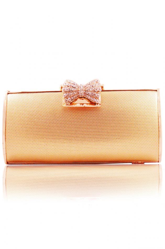 Gold Diamond Hard Case Clutch