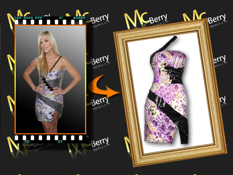 Print Sequin-Detailed Mini Dress