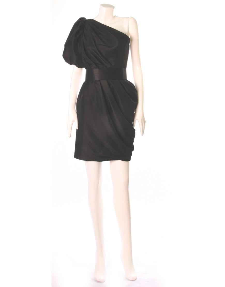 One shoulder draped dress
