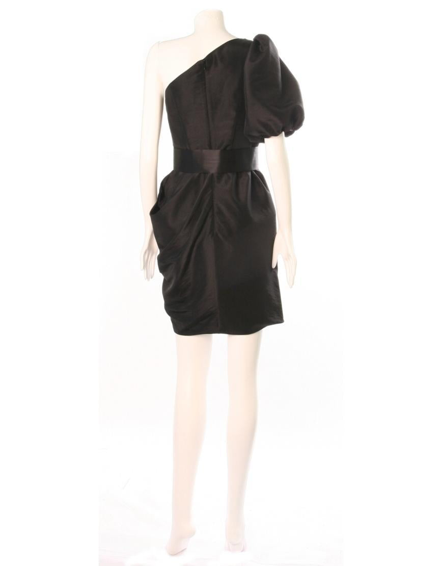 One shoulder draped dress