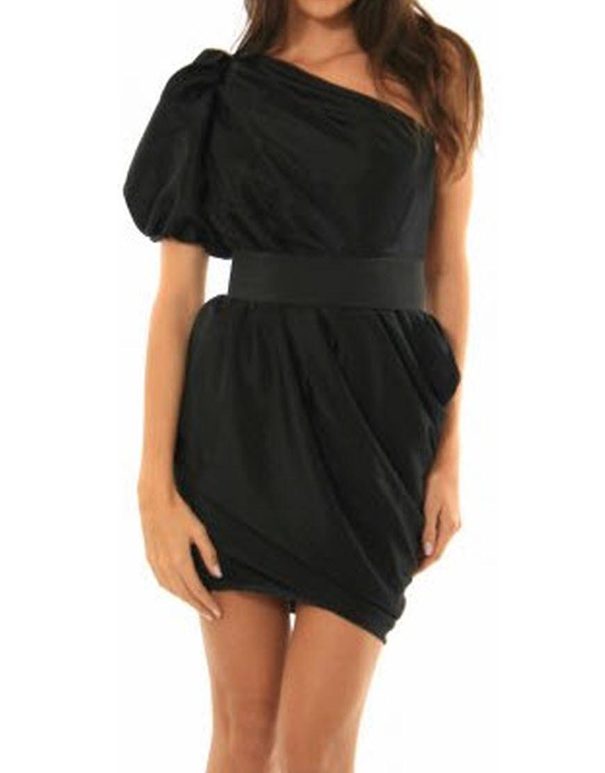 One shoulder draped dress