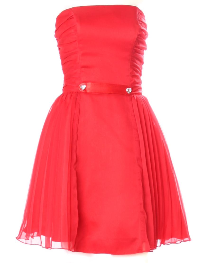 Chiffon bustier pleated dress