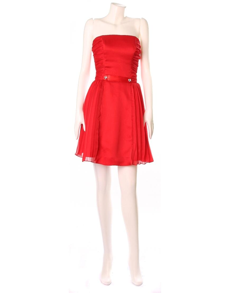 Chiffon bustier pleated dress