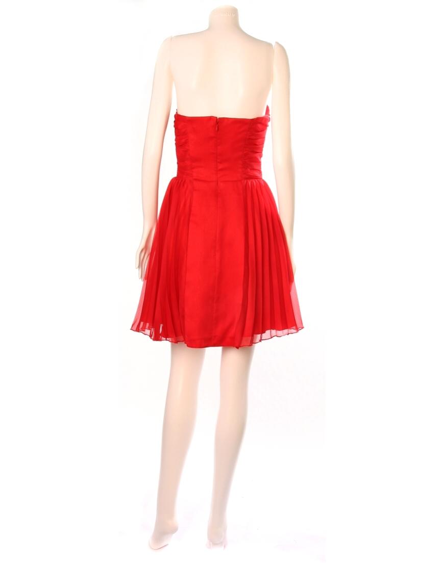 Chiffon bustier pleated dress
