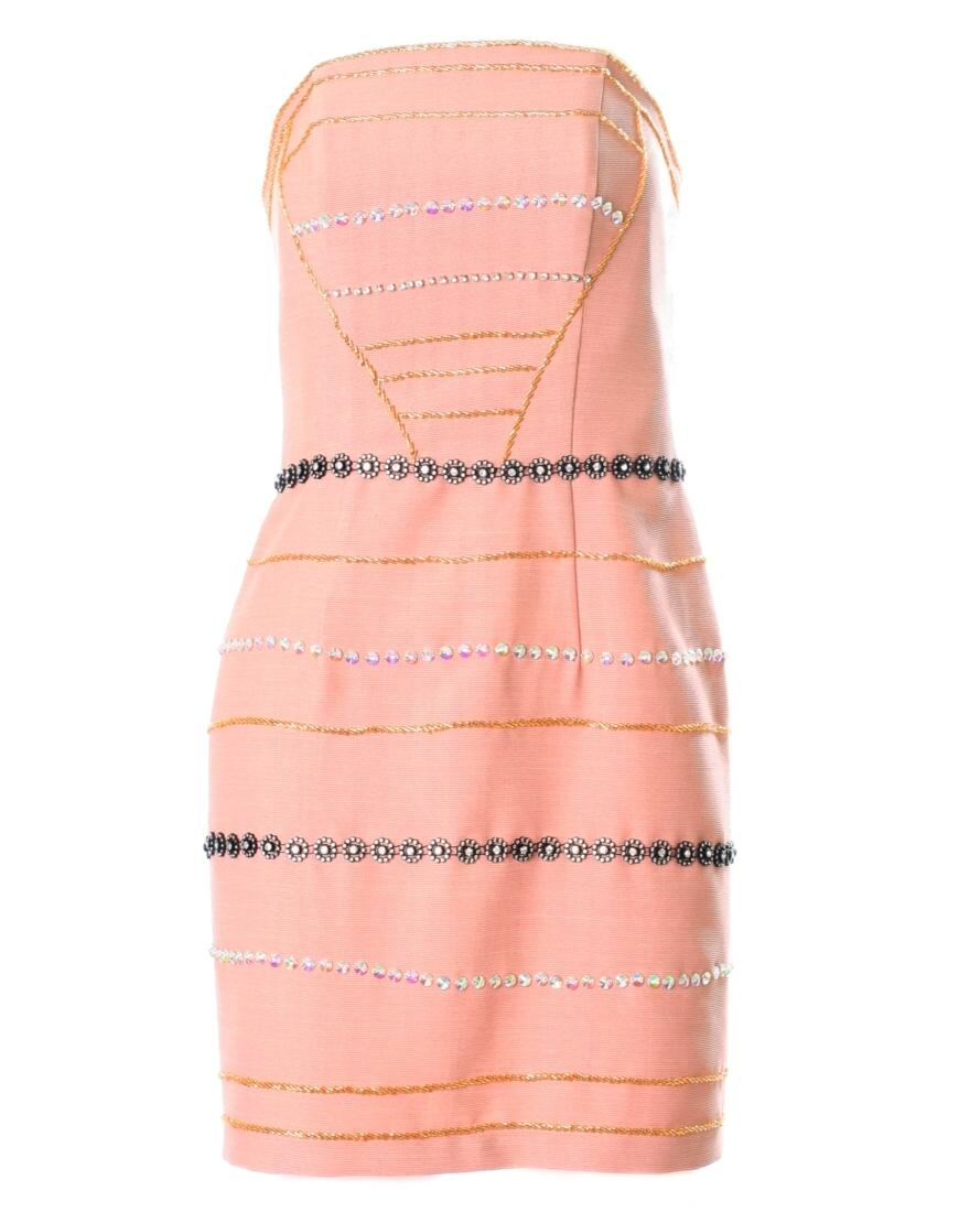 Crystal and jewel embellished mini dress