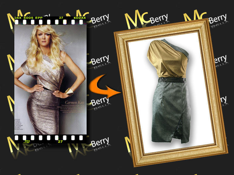 Metallic sequin detailed dress