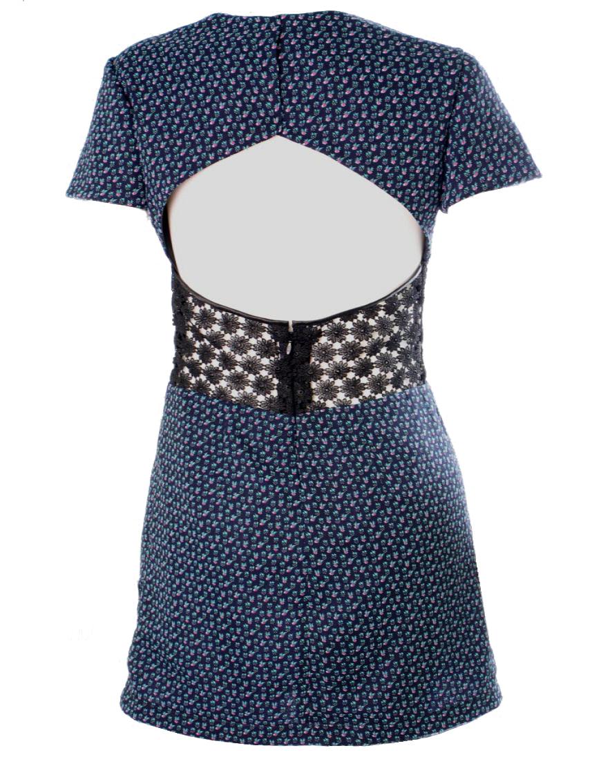 Cut out lace inserted dress