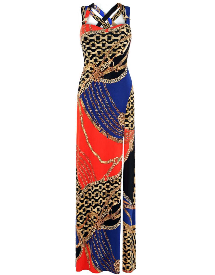 Chain Print Maxi Dress