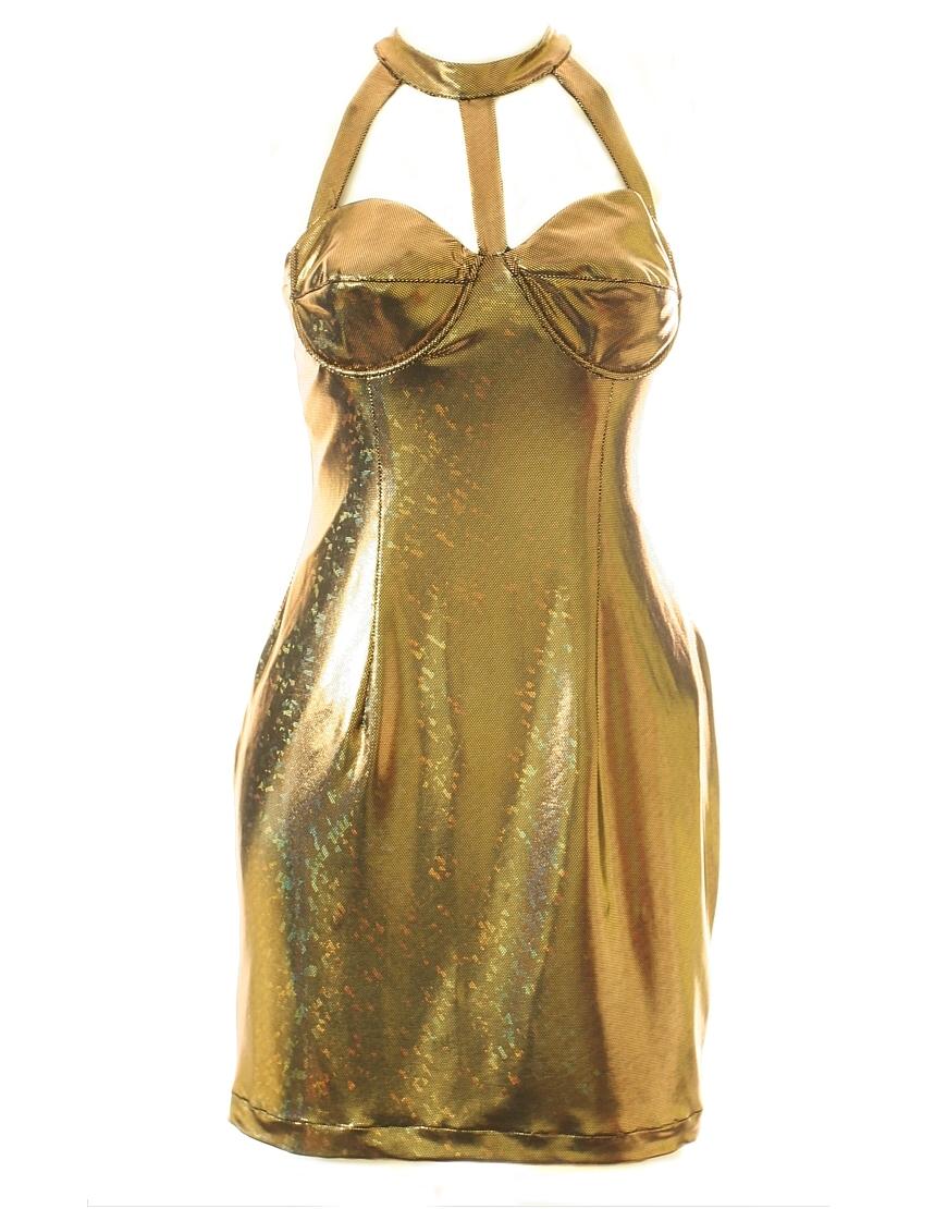 Round neck straps shift dress