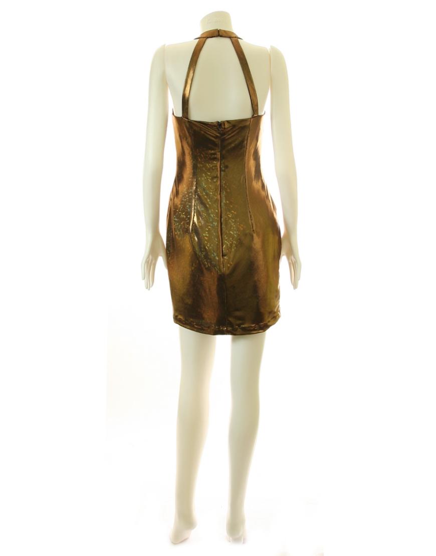 Round neck straps shift dress