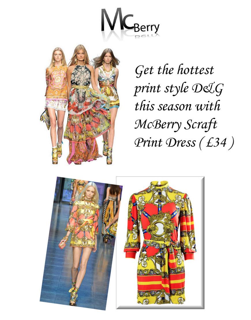 Scarf Print Dress Style D&G