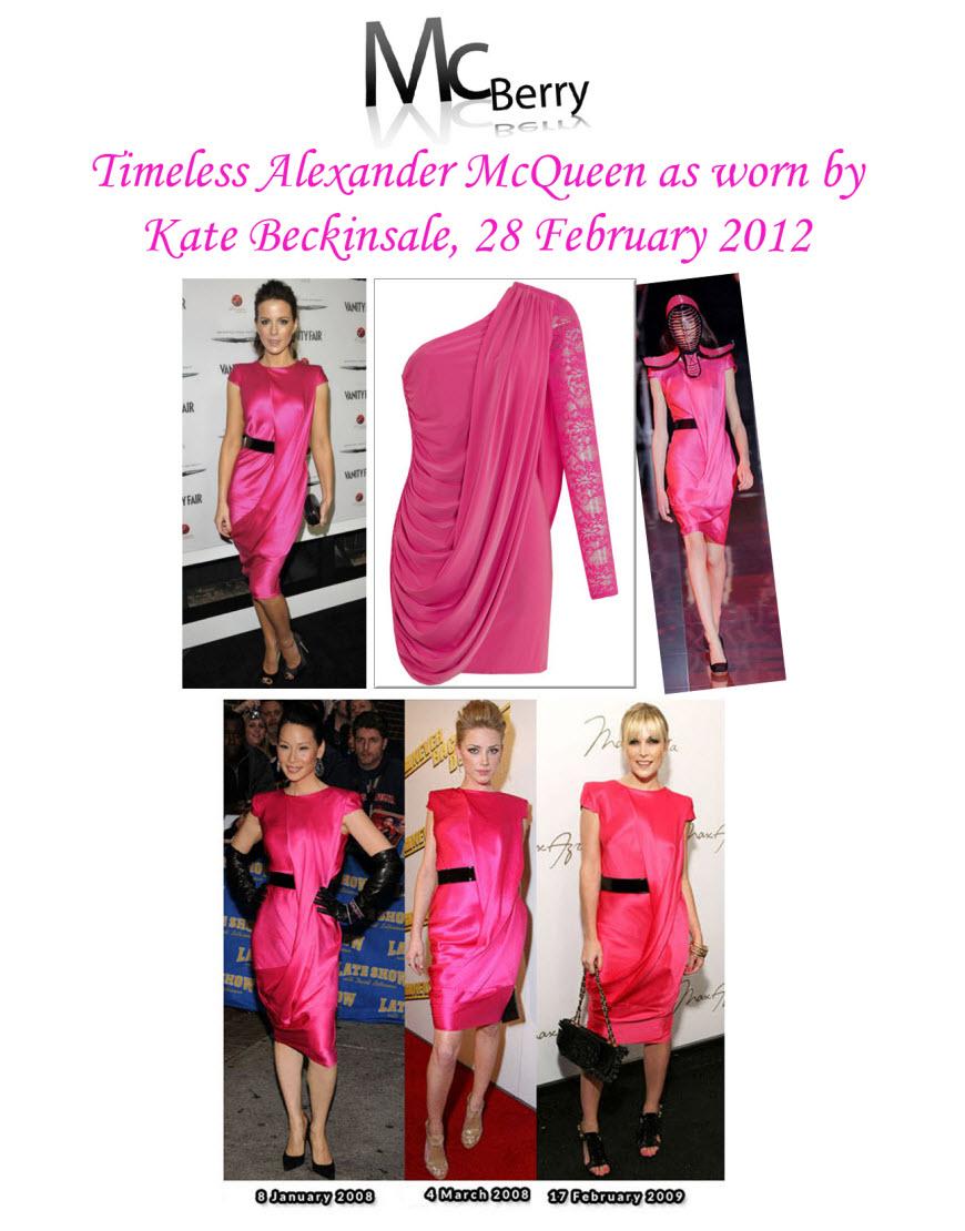 One shoulder drape lace detailed dress style Kate Beckinsale