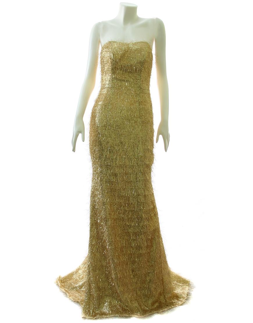 Metallic gold gown dress style Oscar De La Renta