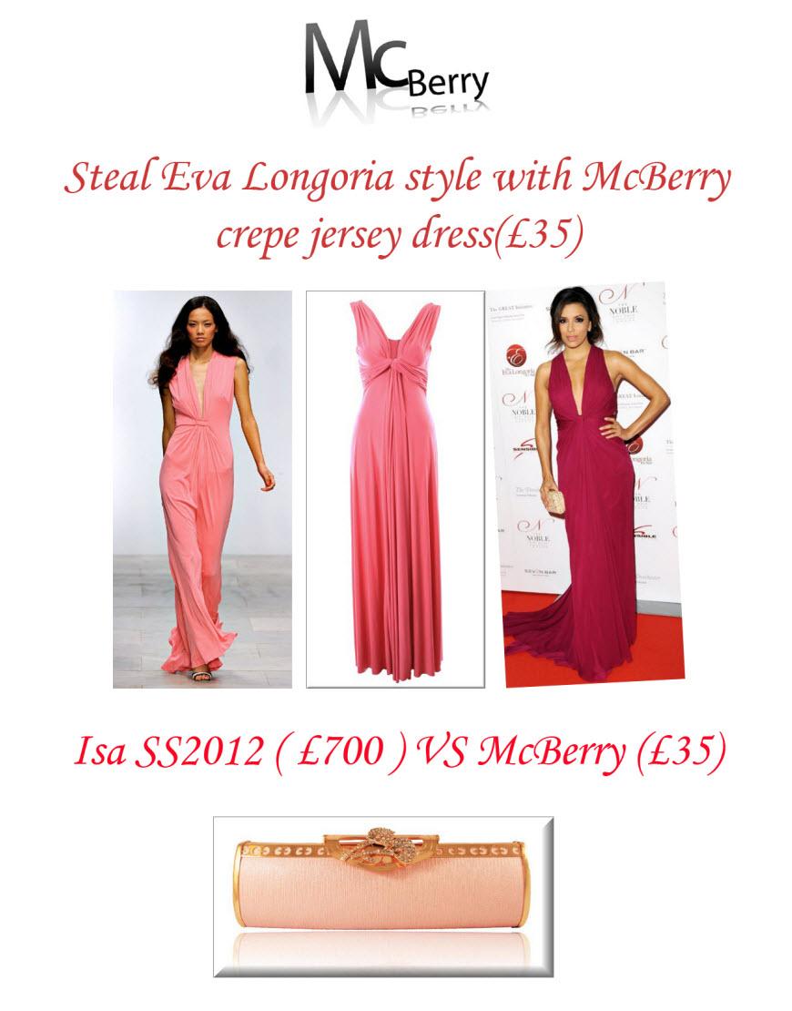 Crepe jersey dress style Eva Longoria