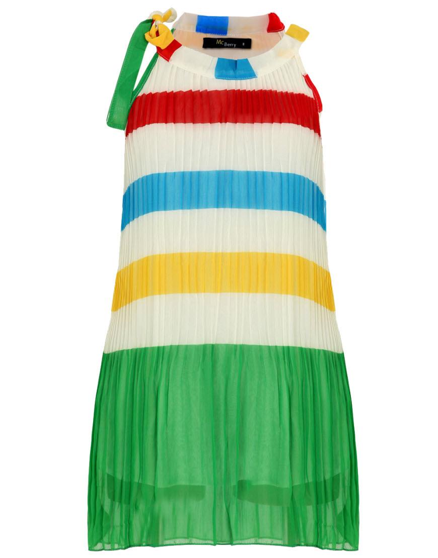 Pleated colour block tunic