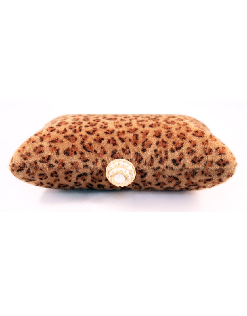 Leopard Jewelled Knot box clutch