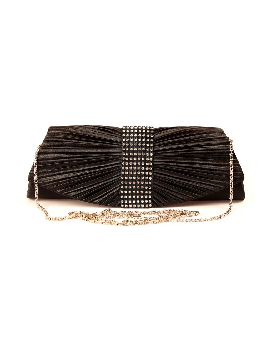 Satin diamante shoulder bag