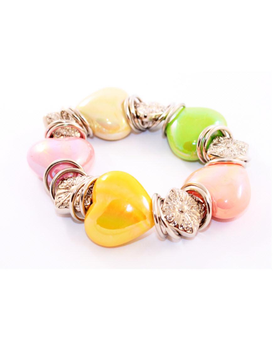 Colourful hearts bracelet