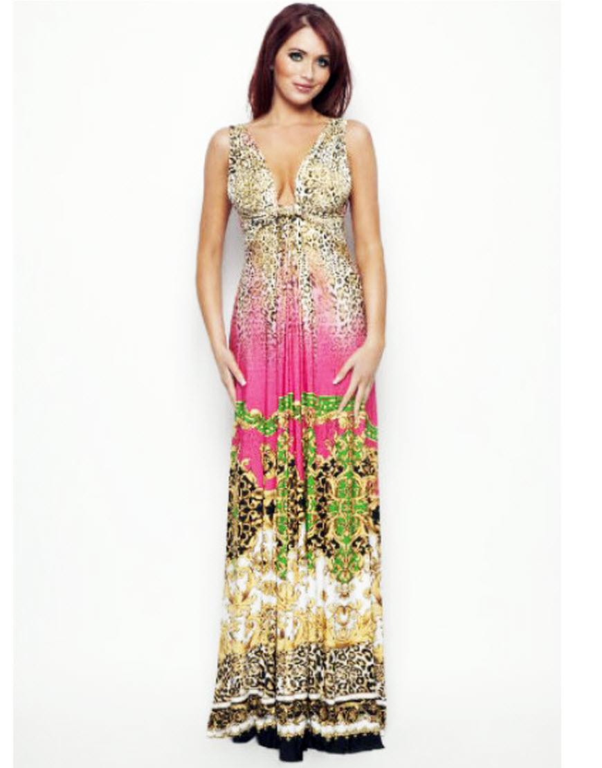 Scarf print maxi dress as worn by Amy Childs