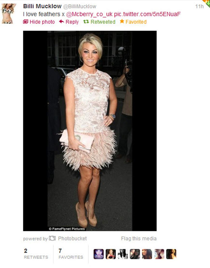 Floral & Leaf lace feather dress in Beige as worn by Billi Mucklow