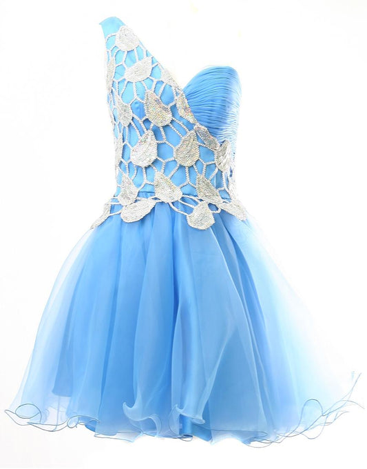 Sequin Embellishment Drape Prom Dress