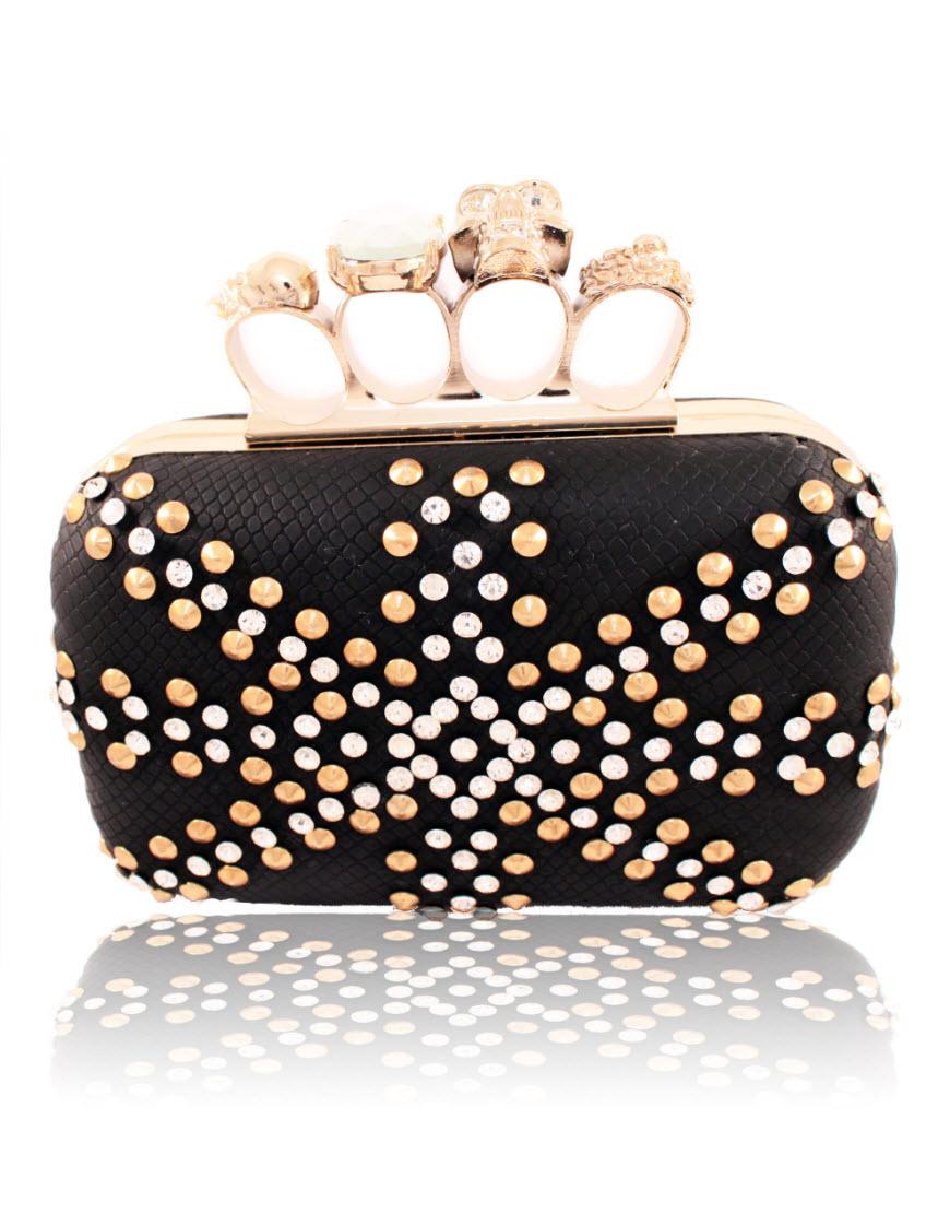 ALEXANDER MCQUEEN Style union jack Skull Knuckle Duster clutch