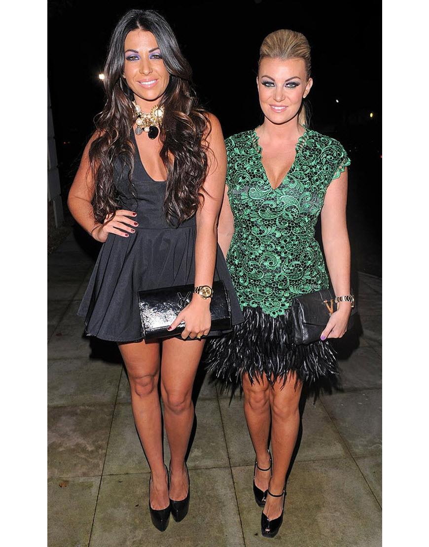 Green Lace & Black feather dress worn by Billi Mucklow in green