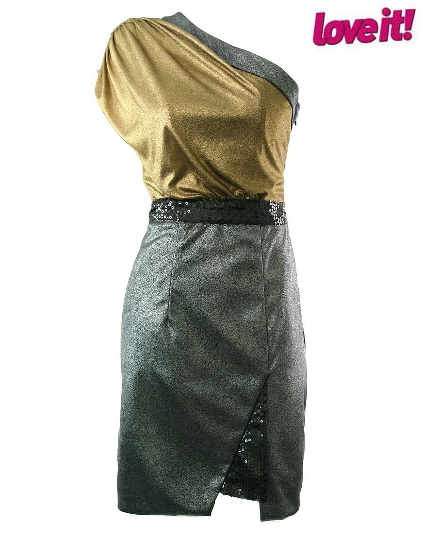 Metallic sequin detailed dress