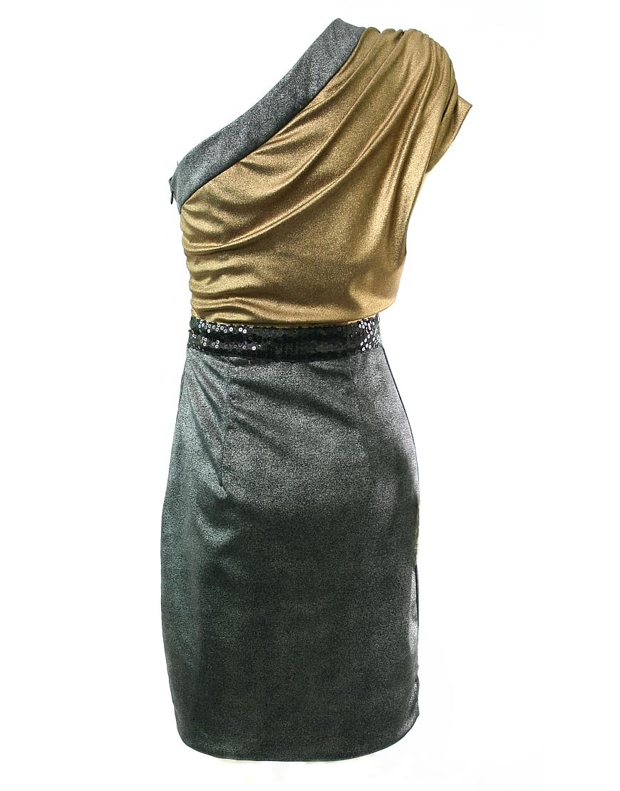 Metallic sequin detailed dress