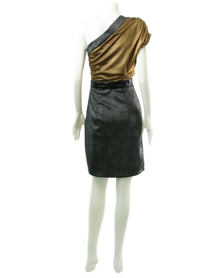 Metallic sequin detailed dress