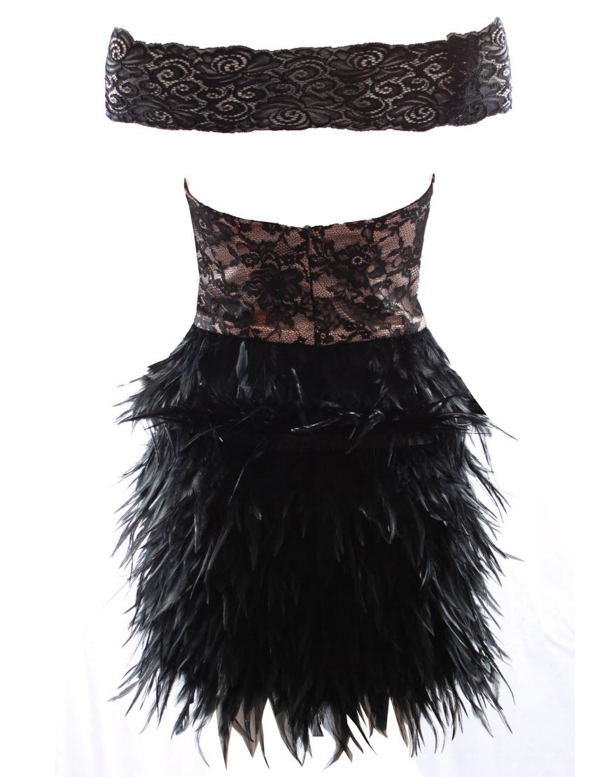 Off Shoulder Feather Dress as Photoshoot in Star Magazine