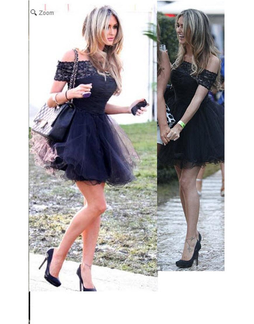 Off Shoulder Feather Dress as Photoshoot in Star Magazine
