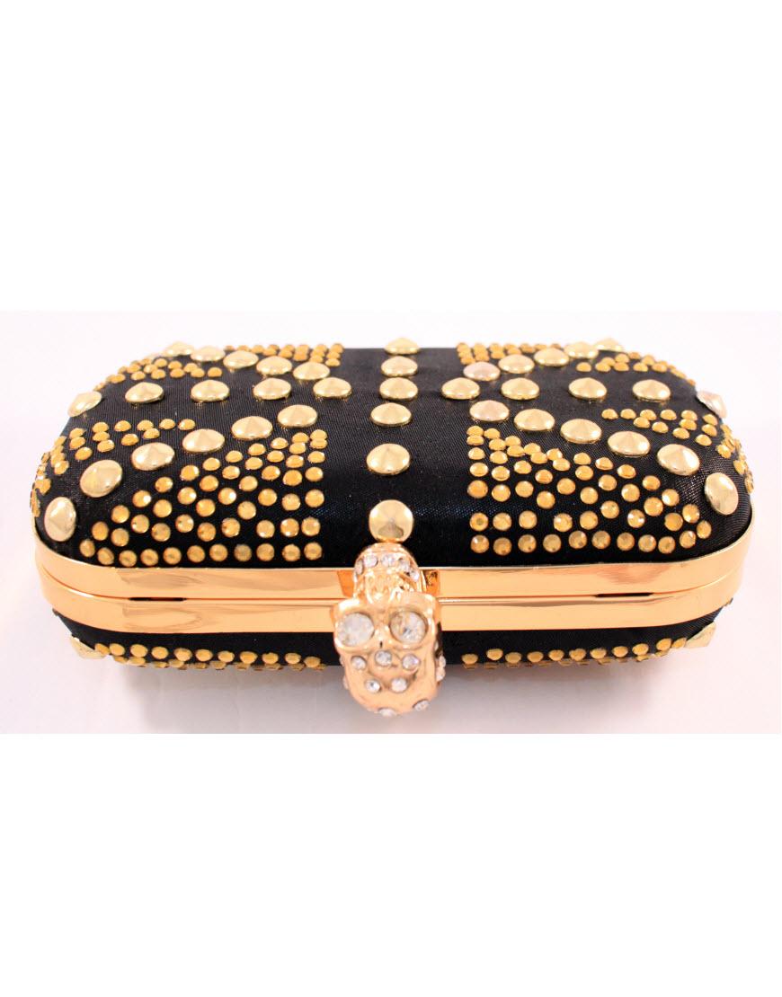 ALEXANDER MCQUEEN Style stud detail clutch in black
