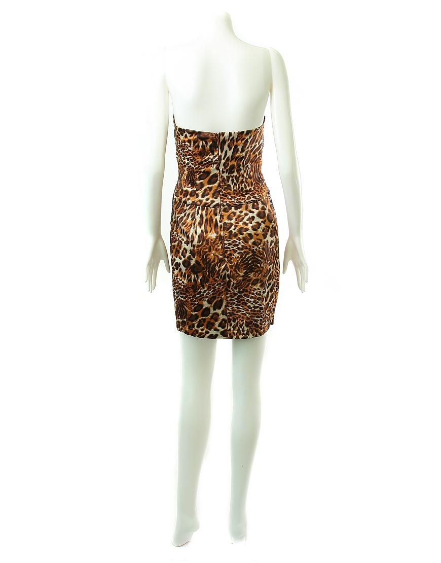 Leopard sequin-detailed mini dress in brown