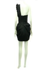 Embellished Detachable Shoulder strap dress in black