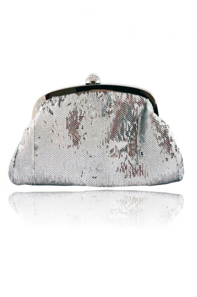 Sequin All Over Diamond Knot Clutch