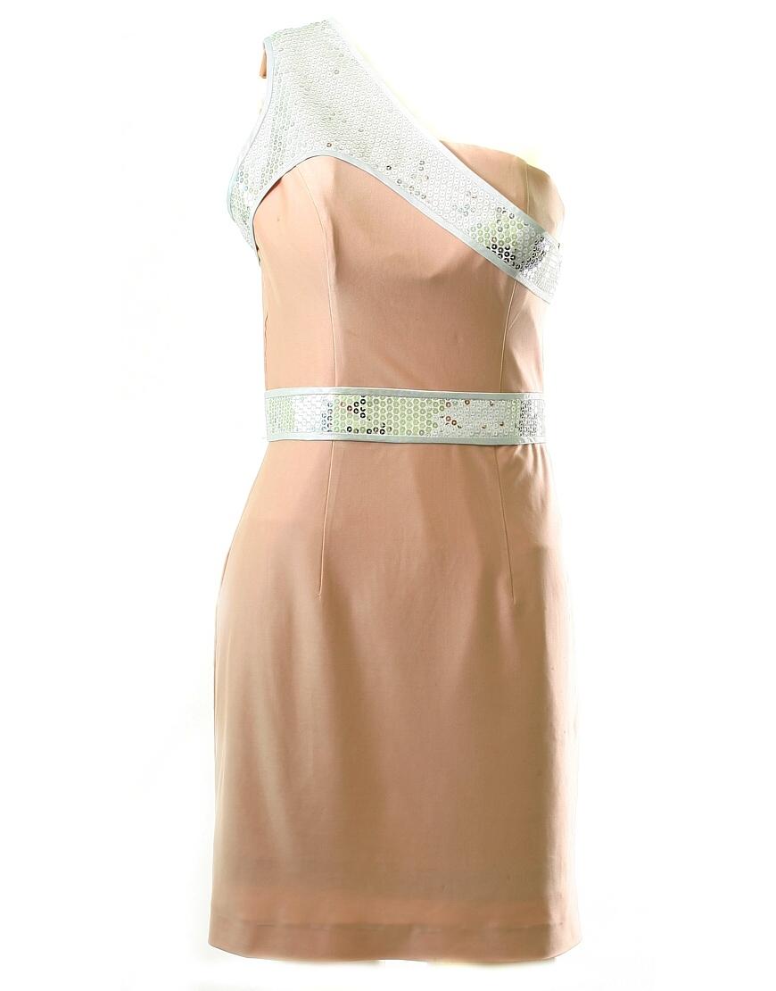 One shoulder sequin-detailed dress